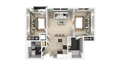 Two Bedroom Two Bath A 4-411 4-411 floor plan